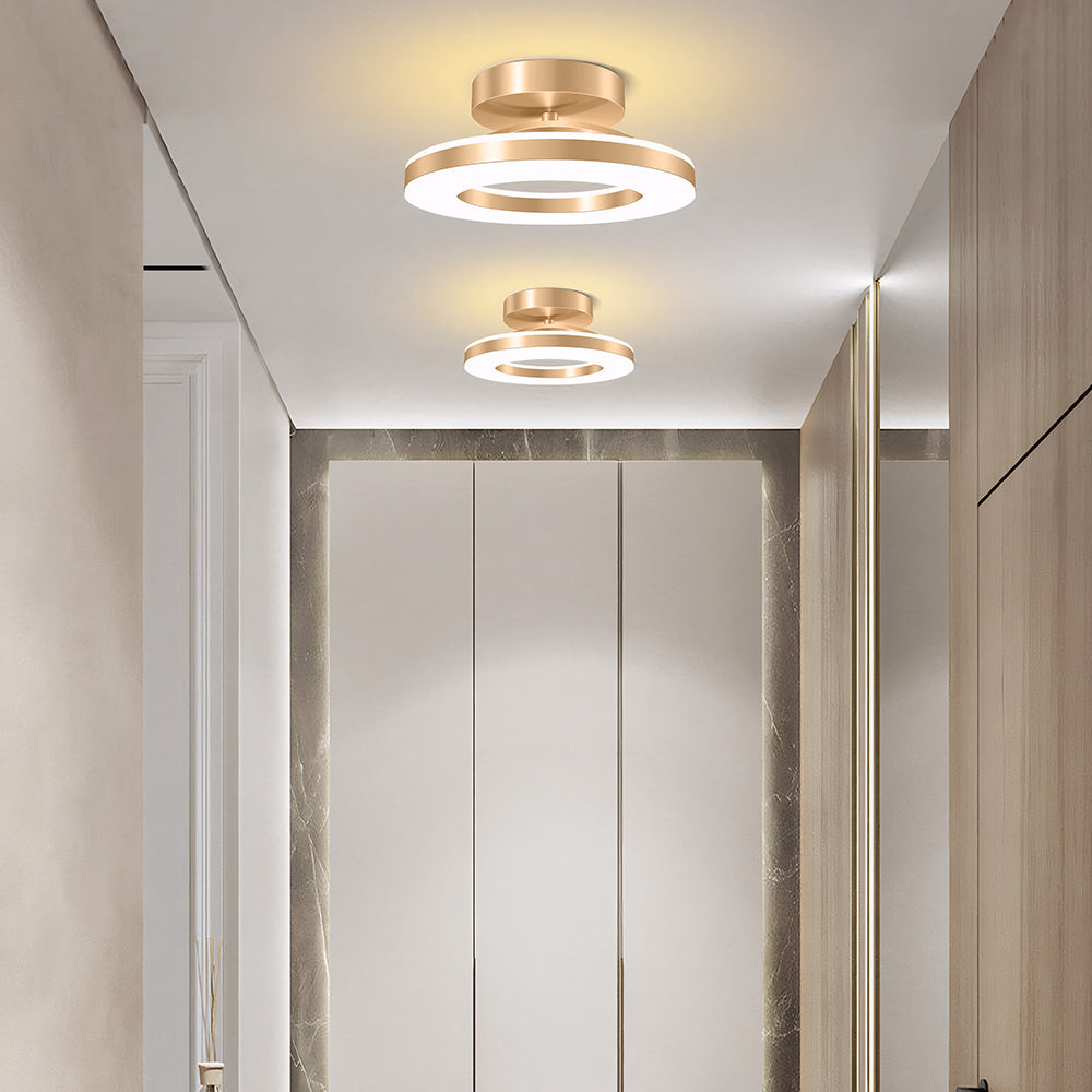 Moderne Gouden IJzeren Hal LED Plafondlamp Warm Licht Goud D20*H8CM