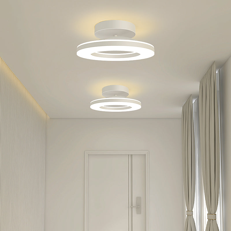 Moderne Gouden IJzeren Hal LED Plafondlamp Warm Licht Wit D30*H8CM 3 Kleurverandering door schakelaar
