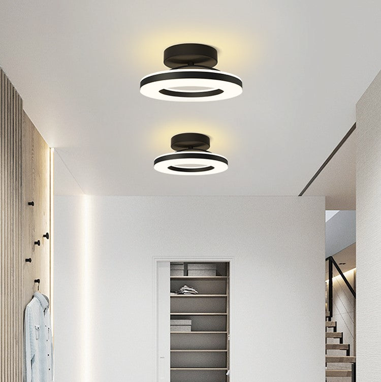 Moderne Gouden IJzeren Hal LED Plafondlamp Warm Licht Zwart