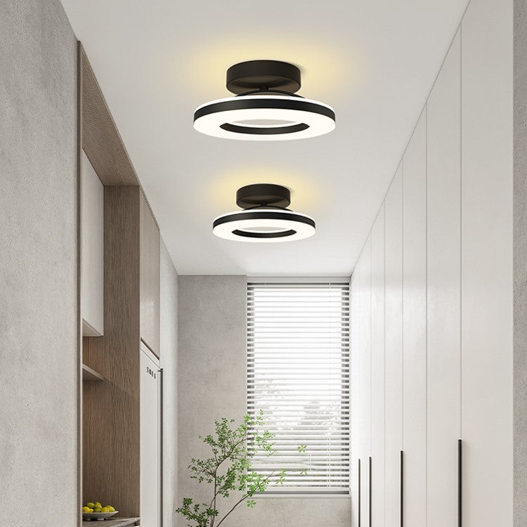 Moderne Gouden IJzeren Hal LED Plafondlamp Warm Licht Zwart Dimbaar met afstandsbediening