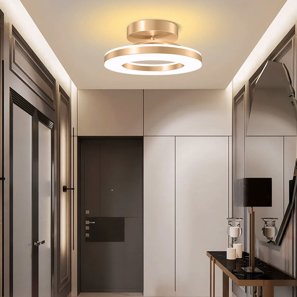 Moderne Gouden IJzeren Hal LED Plafondlamp Warm Licht