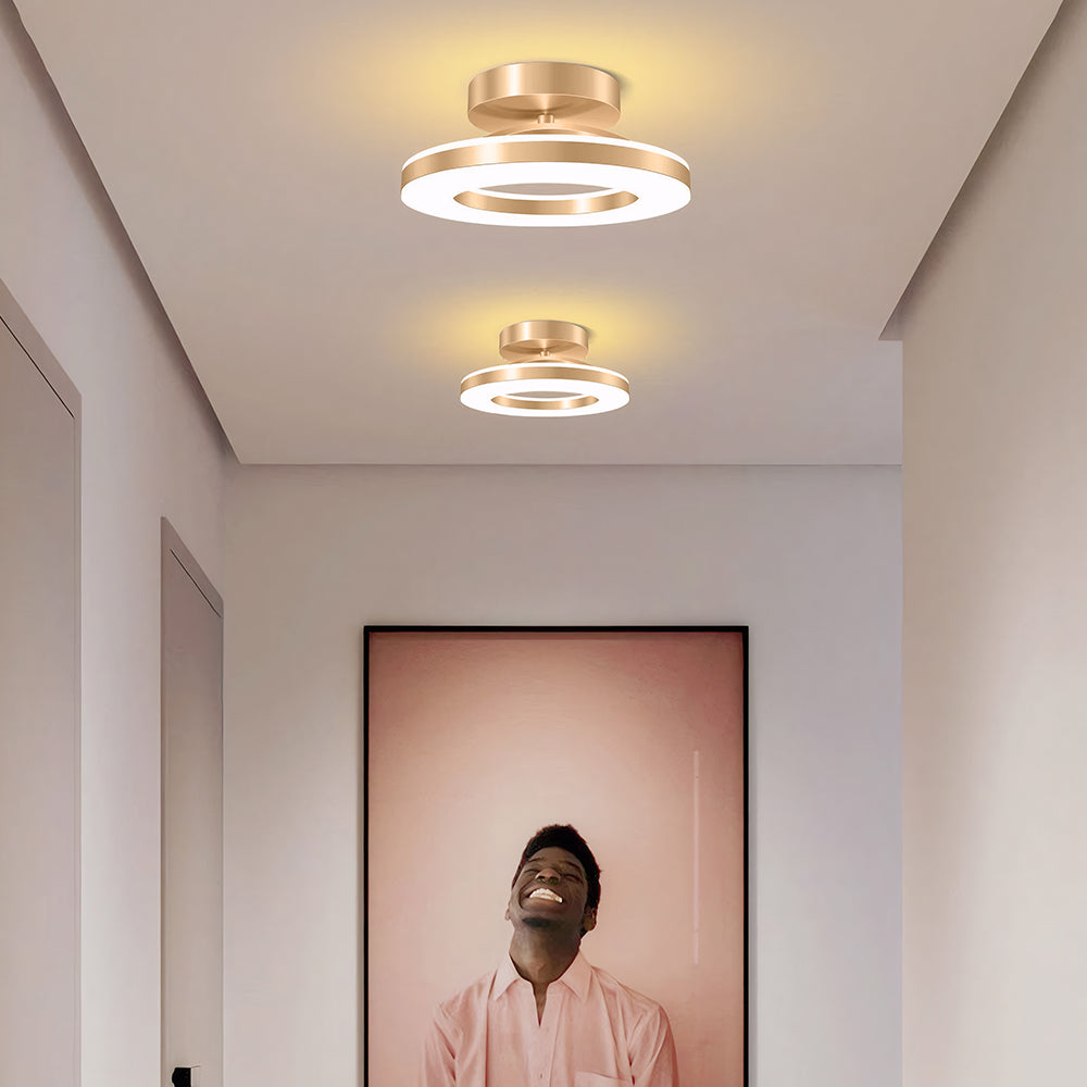 Moderne Gouden IJzeren Hal LED Plafondlamp Warm Licht
