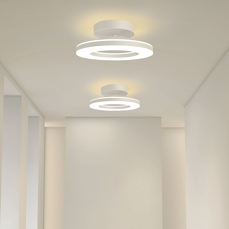 Moderne Gouden IJzeren Hal LED Plafondlamp Warm Licht Wit D30*H8CM Dimbaar met afstandsbediening