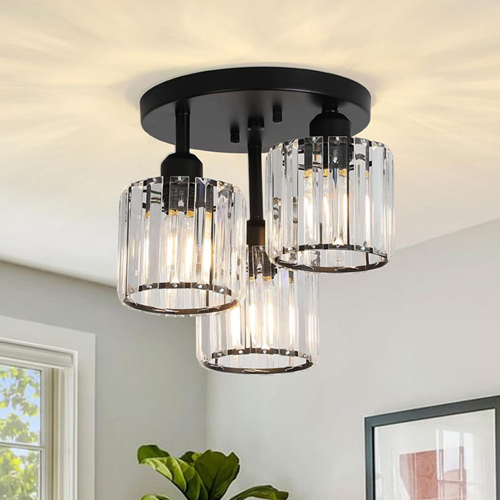 Moderne Kristallen Semi Flush Plafondlamp Voor Slaapkamer