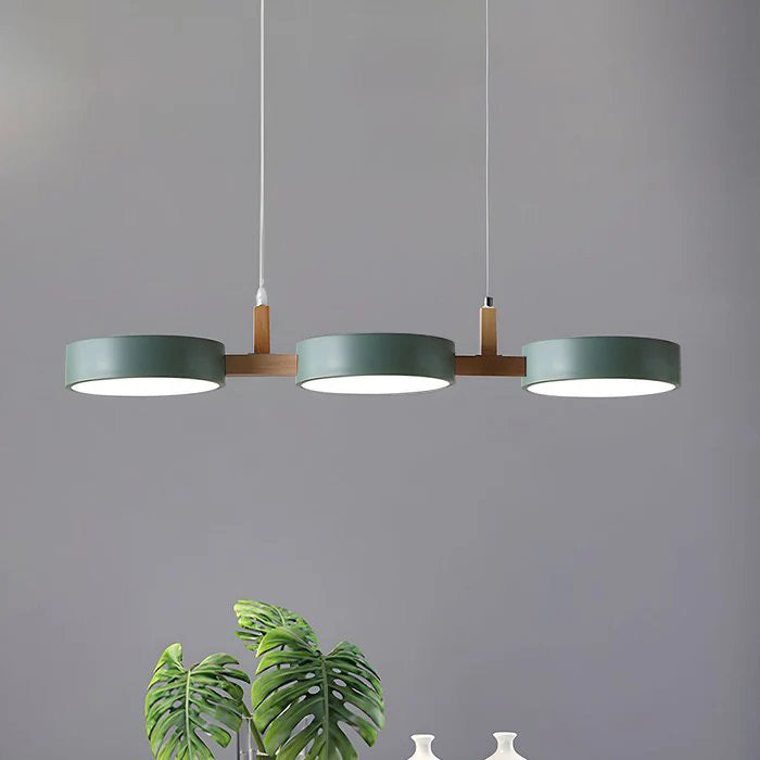 Moderne Metalen Cilindervormige Hanglamp Scandinavisch Groen D77*H20CM
