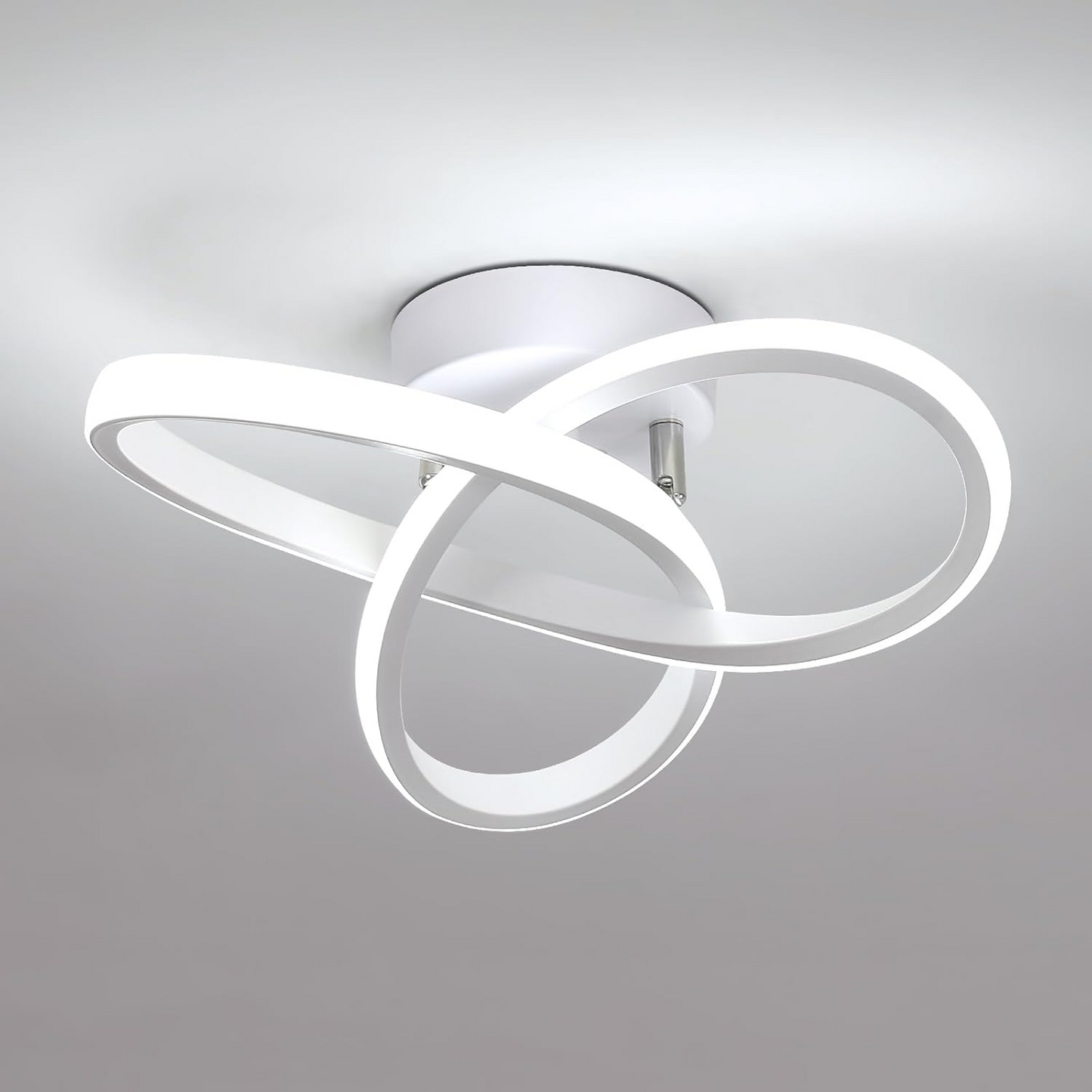 Moderne Witte Metalen LED Plafondlamp Energiezuinig Wit Klaver D25cm*H12cm Wit licht
