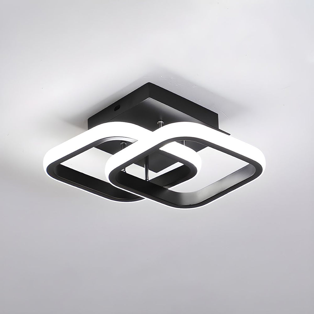 Moderne Witte Metalen LED Plafondlamp Energiezuinig Zwart Vierkant D24cm * H20cm Wit licht
