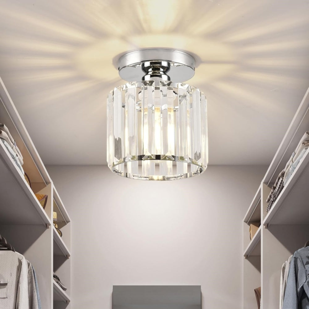 Moderne Zwarte Plafondlamp Met Eén Lichtbron Voor Hal Zilver Cirkel (D13*17CM)