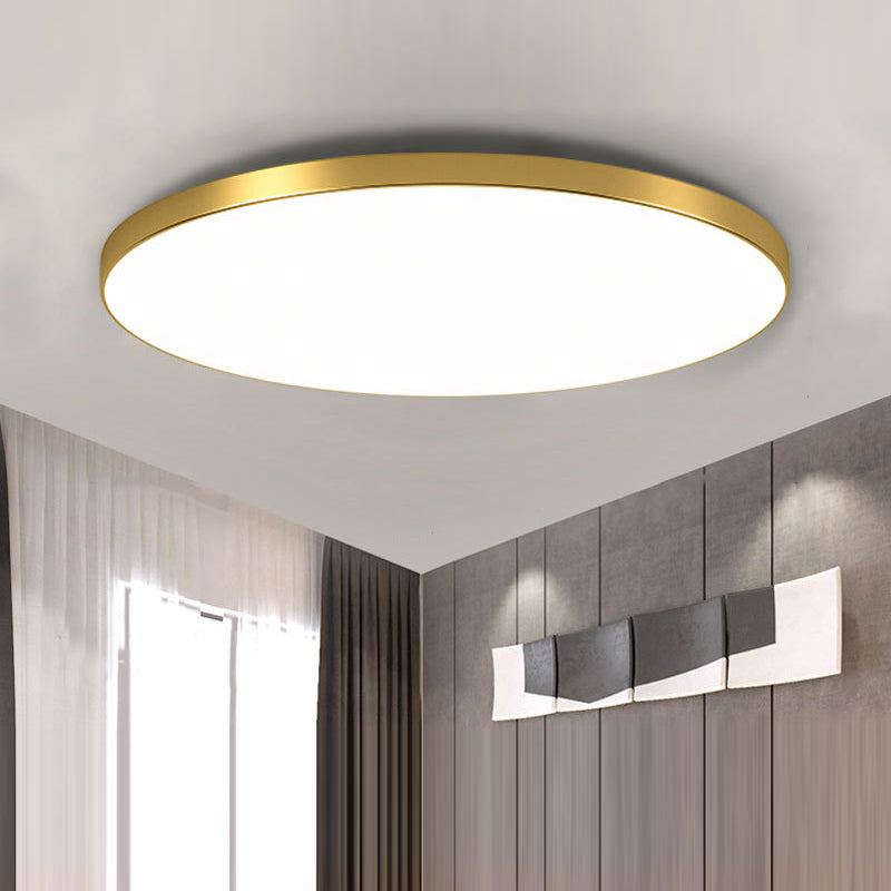 Moderne Ronde LED Plafondlamp Voor Woonkamer En Slaapkamer Goud D27*H6cm(36W)