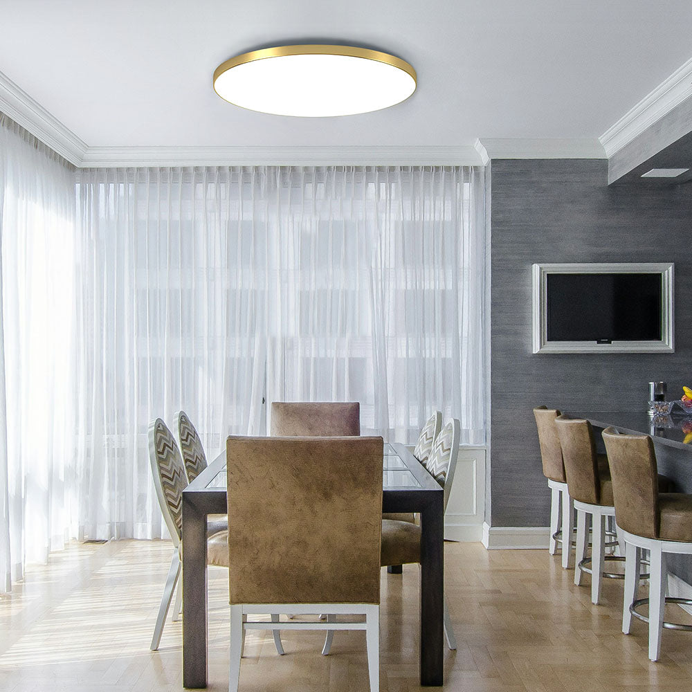 Moderne Ronde LED Plafondlamp Voor Woonkamer En Slaapkamer Goud D23*H6cm(18W)