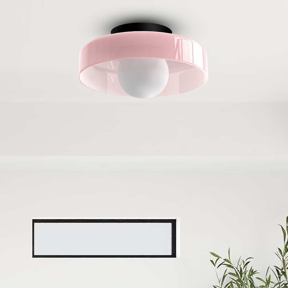 Moderne Ronde Plafondlamp Voor Keuken Met Helder Licht Roze D35*H15cm