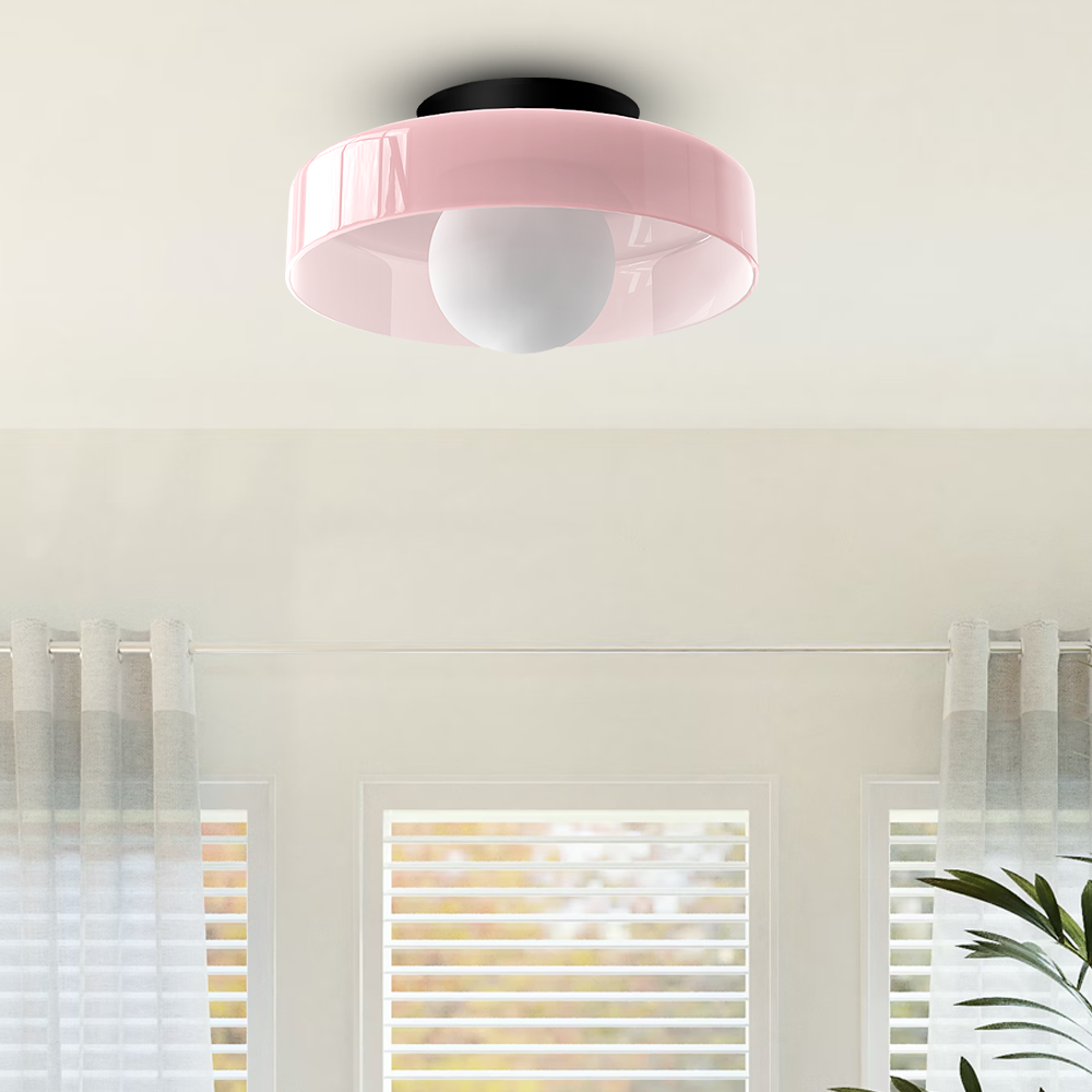 Moderne Ronde Plafondlamp Voor Keuken Met Helder Licht Roze D25*H15cm