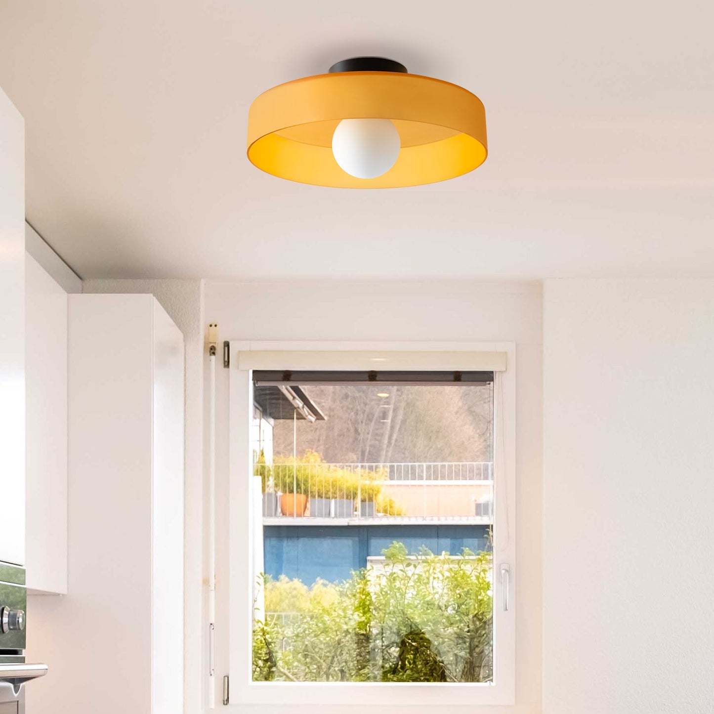 Moderne Ronde Plafondlamp Voor Keuken Met Helder Licht Oranje D35*H15cm