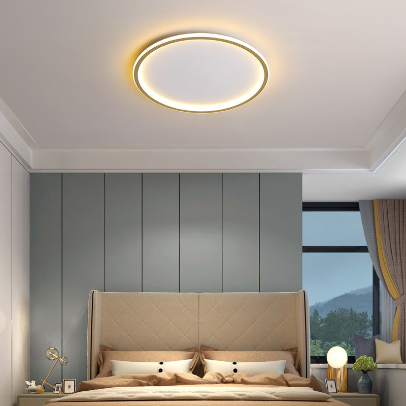 Moderne Ultradunne Ronde Lage Plafondlamp Voor Interieur Goud