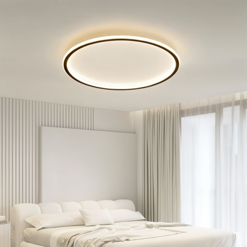 Moderne Ultradunne Ronde Lage Plafondlamp Voor Interieur Zwart D40cm*H5cm Neutraal licht