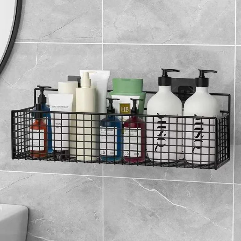 Multifunctionele Badkamer Organizer met Muurbevestiging Zwart Wit