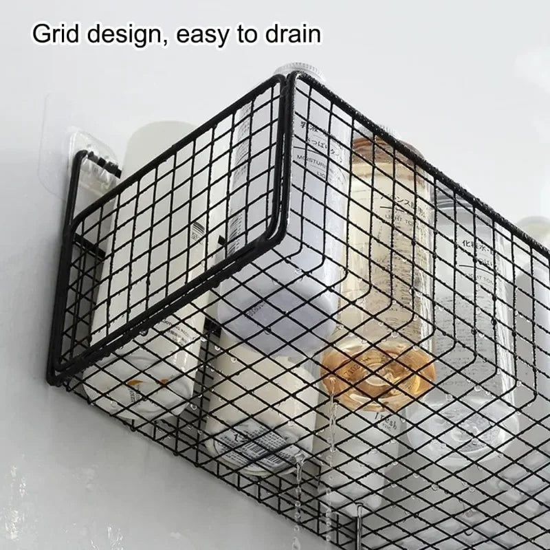Multifunctionele Badkamer Organizer met Muurbevestiging Zwart Wit