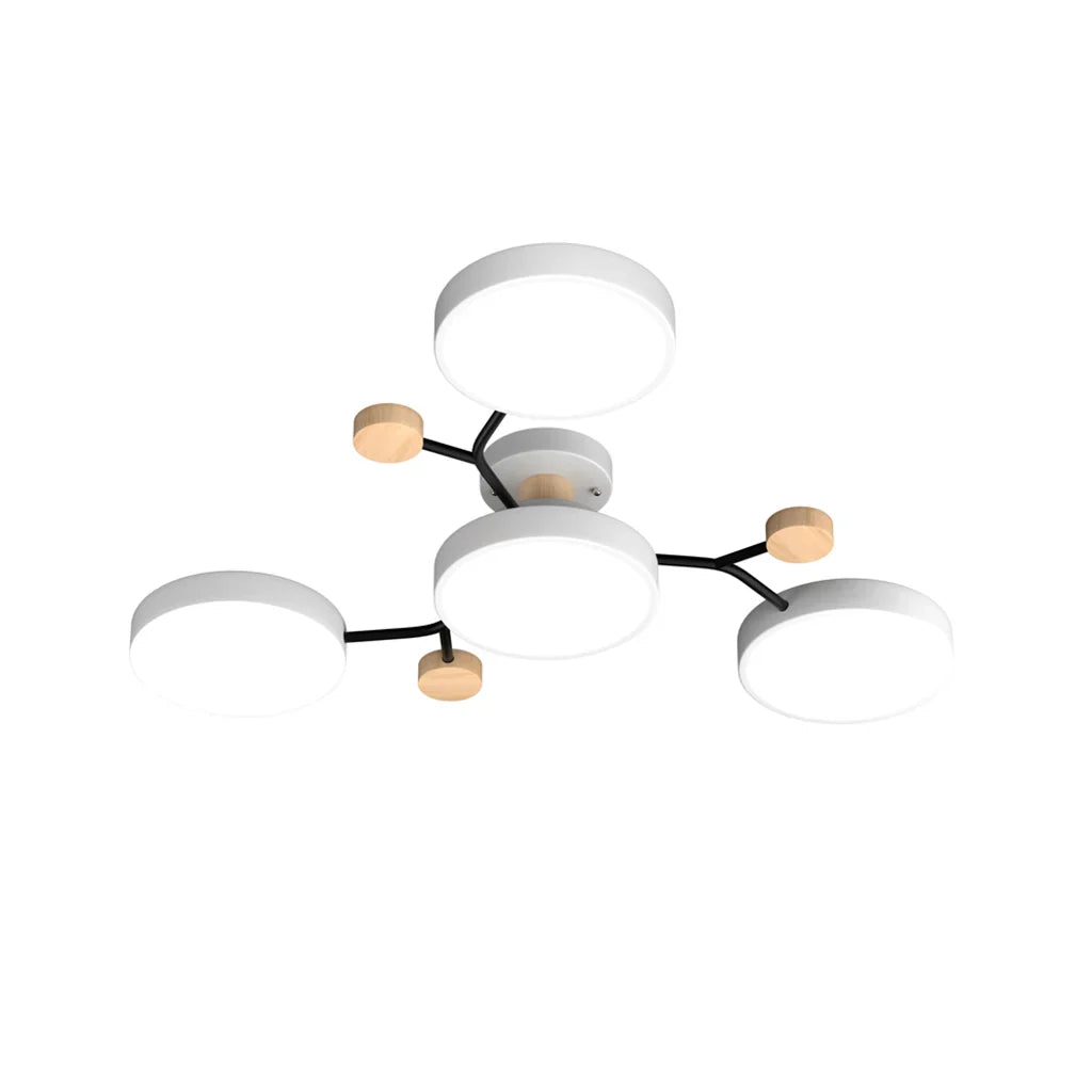 Murray Macaron Moleculaire LED-plafondlamp Wit 4 hoofden