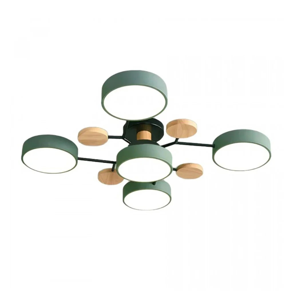 Murray Macaron Moleculaire LED-plafondlamp Groente 5 hoofden