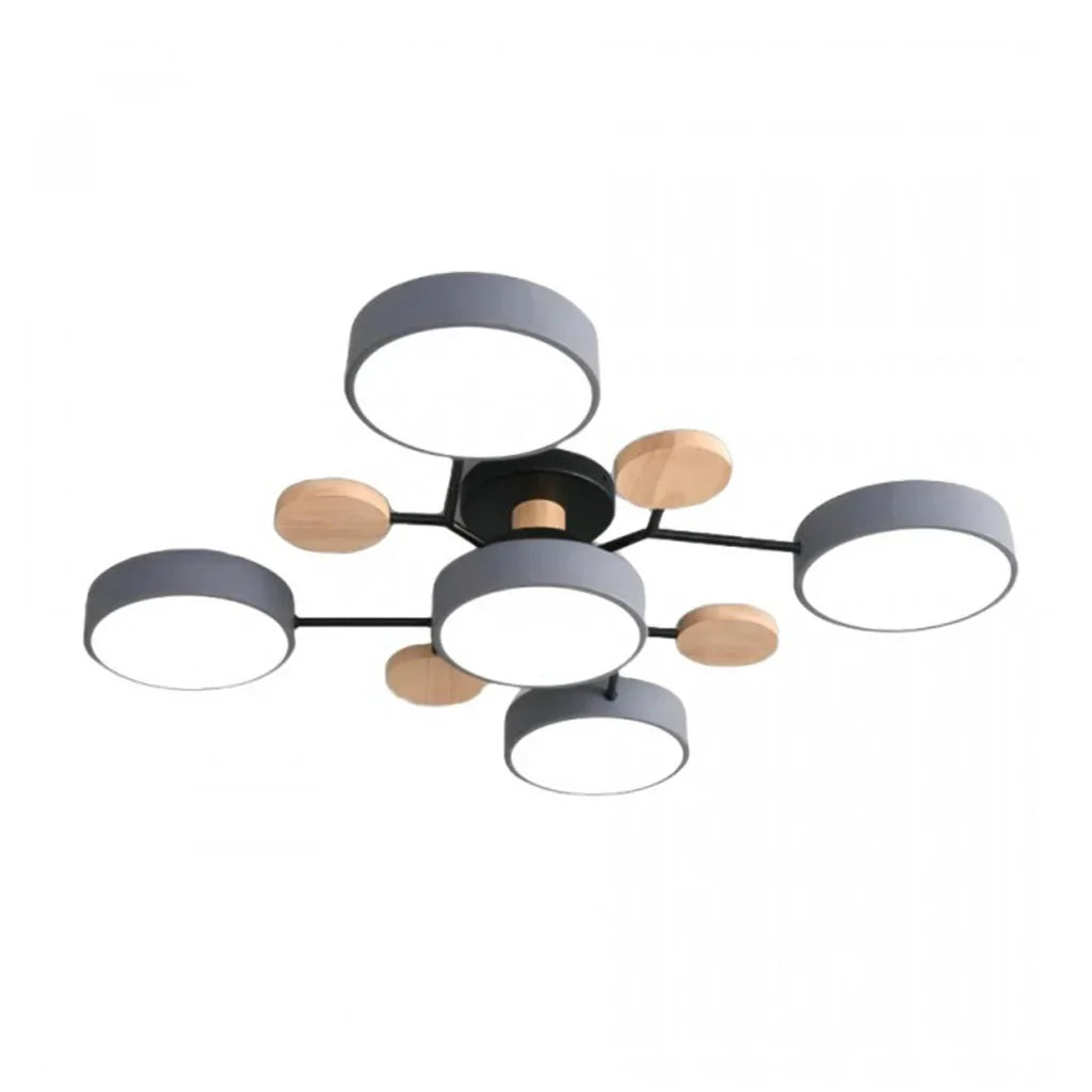 Murray Macaron Moleculaire LED-plafondlamp Grijs 5 hoofden