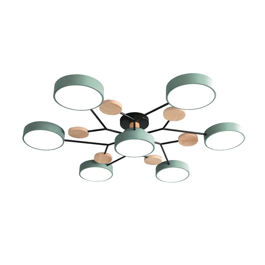 Murray Macaron Moleculaire LED-plafondlamp Groente 7 hoofden Warm licht
