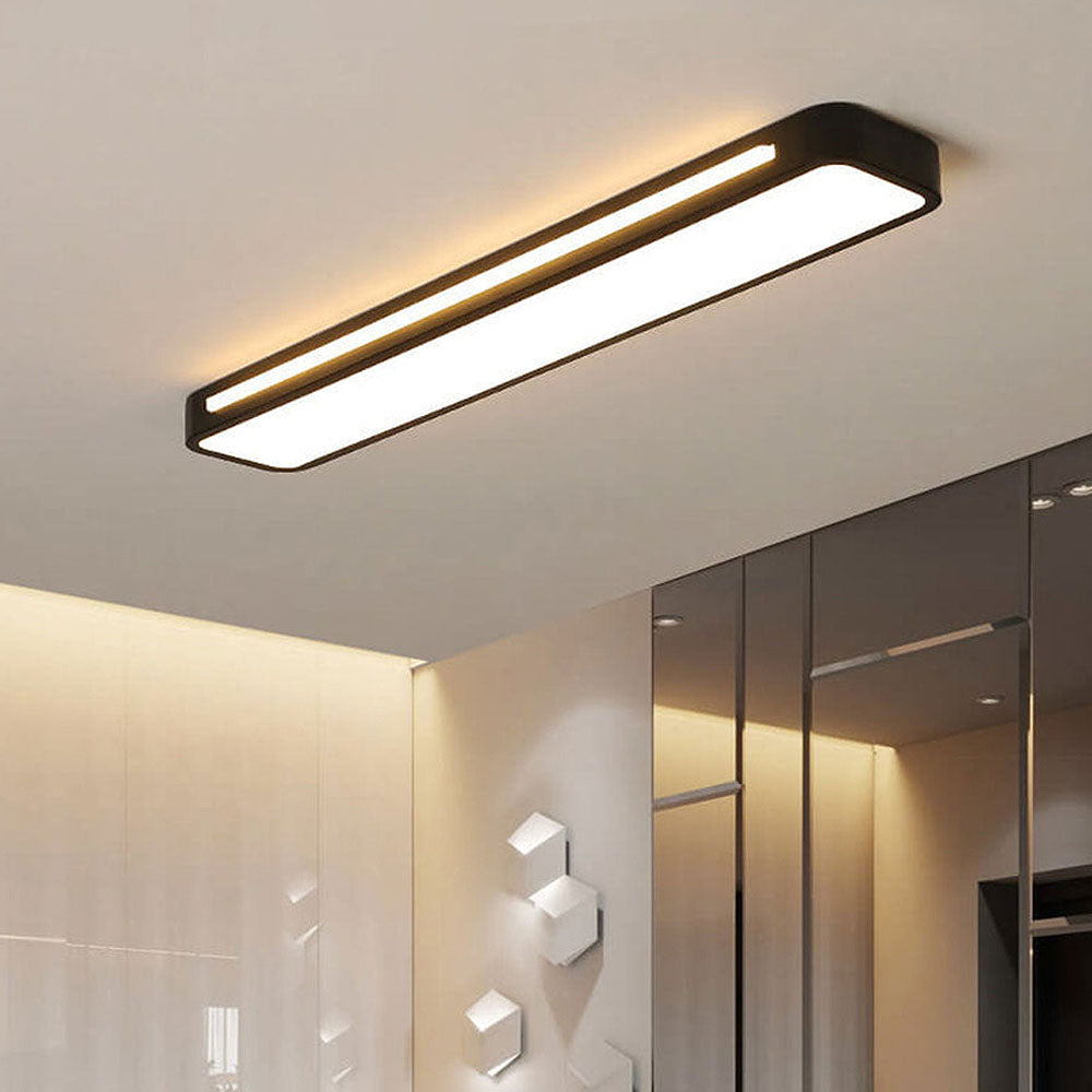 Moderne Nordic Minimalistische Lange LED Dimbare Plafondverlichting Zwart