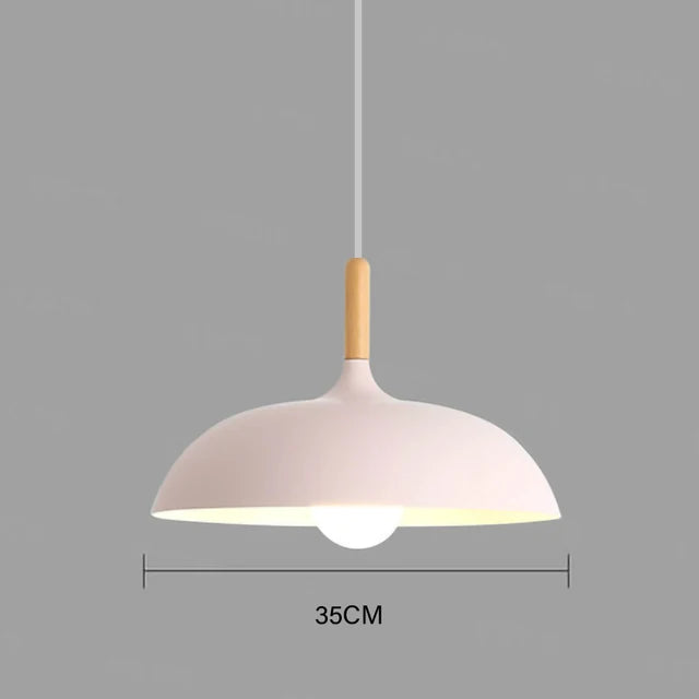 Plafondlamp Scandinavisch Eikenhout Met LED Verlichting Roze