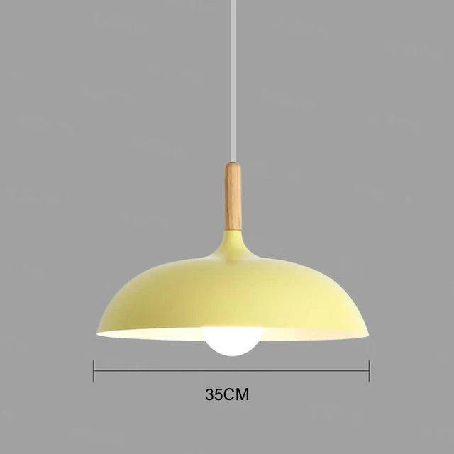 Plafondlamp Scandinavisch Eikenhout Met LED Verlichting Geel