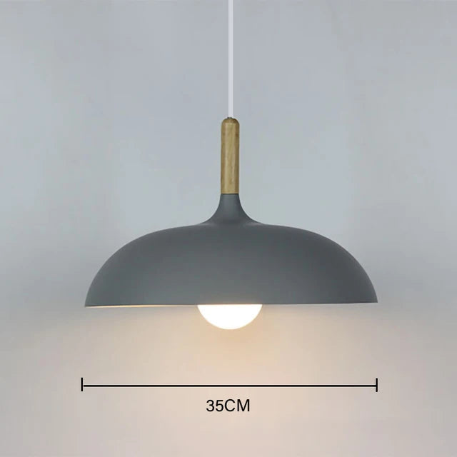 Plafondlamp Scandinavisch Eikenhout Met LED Verlichting Grijs