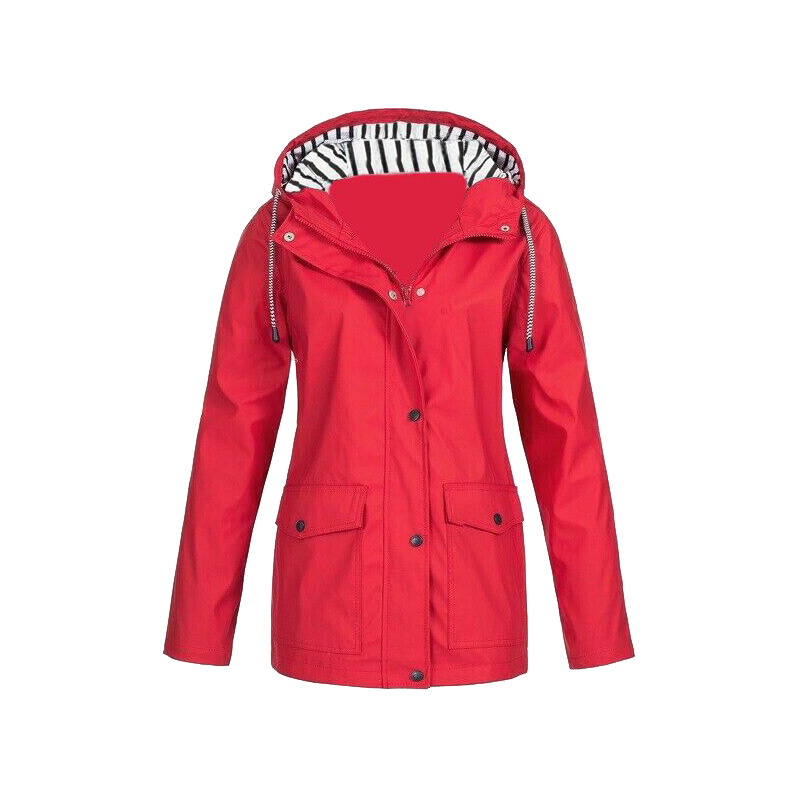 Dames Regenjas - Waterdicht, Lichtgewicht en Ademend Design Rood