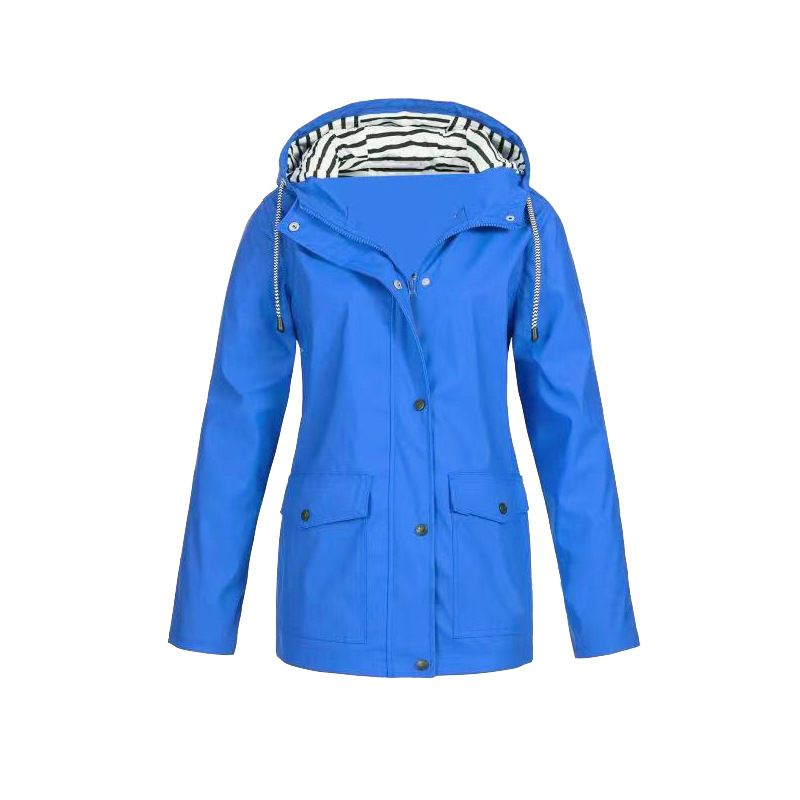 Dames Regenjas - Waterdicht, Lichtgewicht en Ademend Design Blauw