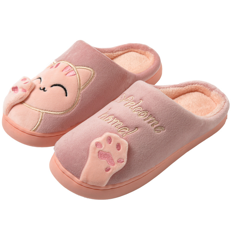 Dames Pantoffels met Katten - Zachte Sloffen & Huisschoenen Roze