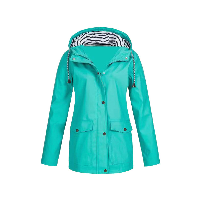 Dames Regenjas - Waterdicht, Lichtgewicht en Ademend Design Turquoise