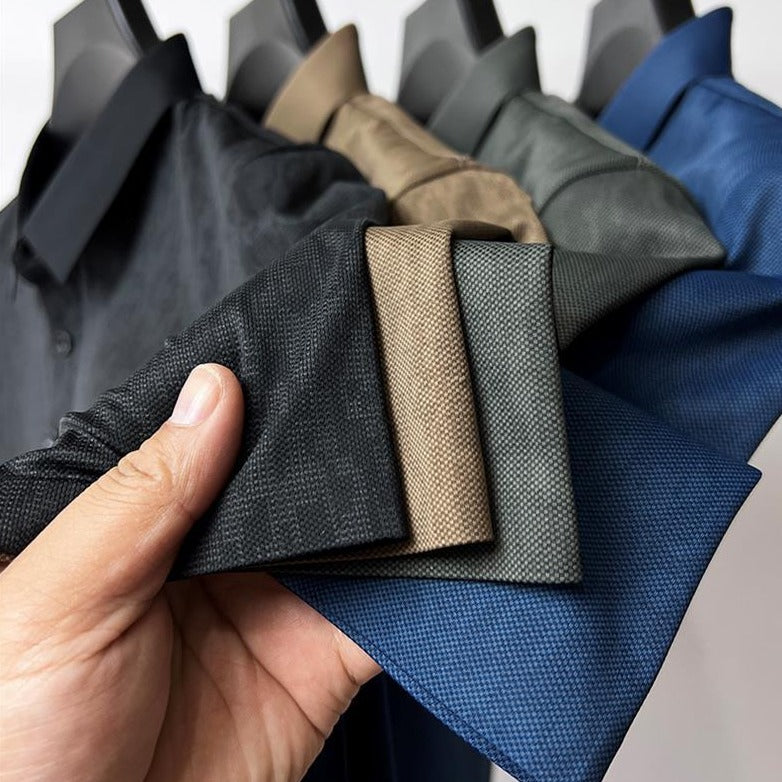 Heren Poloshirt Katoen Subtiel Patroon voor Casual en Semi-Formele Gelegenheden