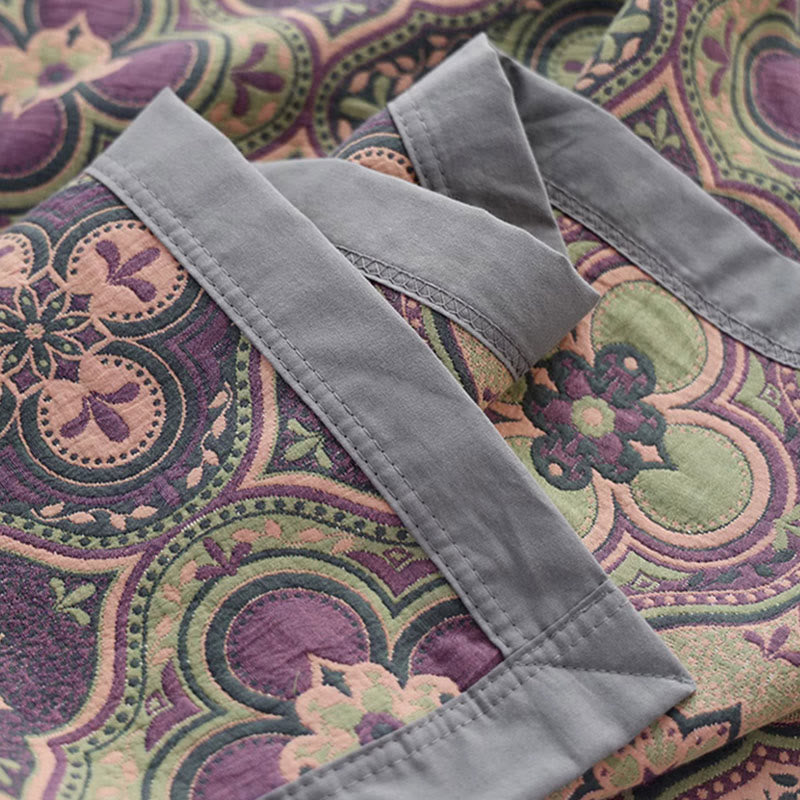 Omkeerbare Katoenen Quilt Met Bloemblaadjespatroon
