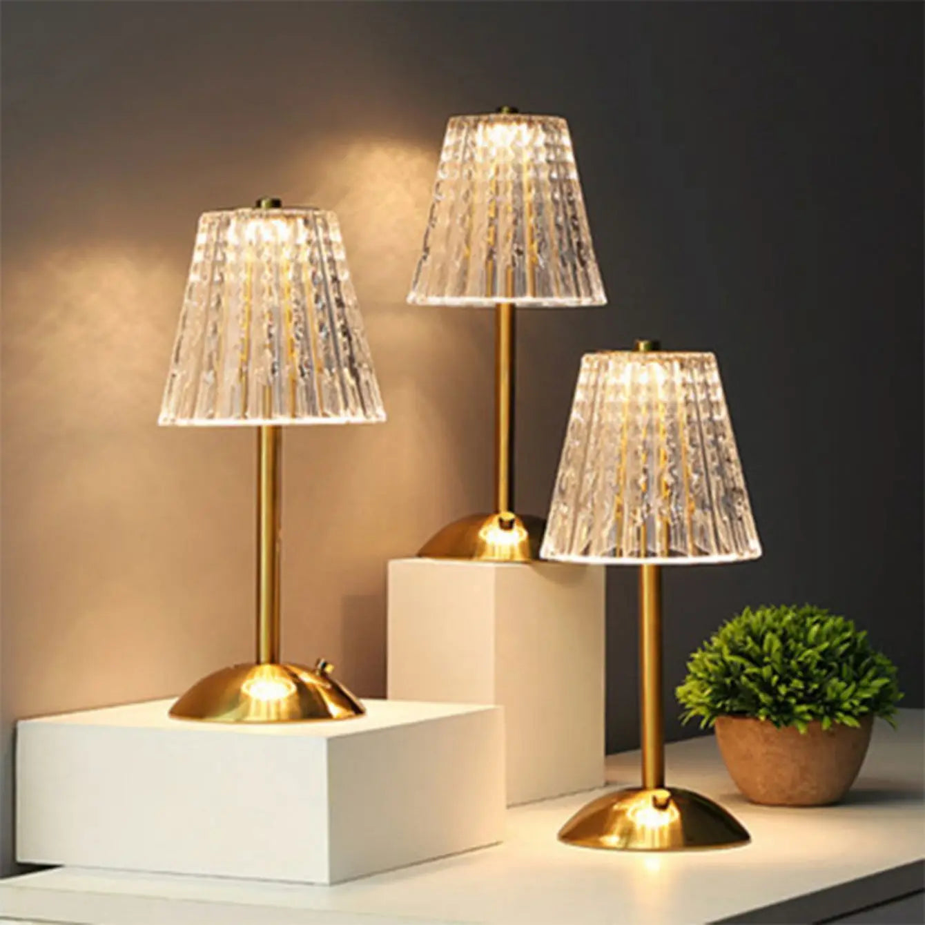 Oplaadbare Kristallen Tafellamp Dimbare LED Draadloos Design