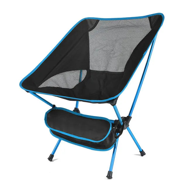 Opvouwbare Campingstoel Aluminium Lichtgewicht en Compact lichtblauw