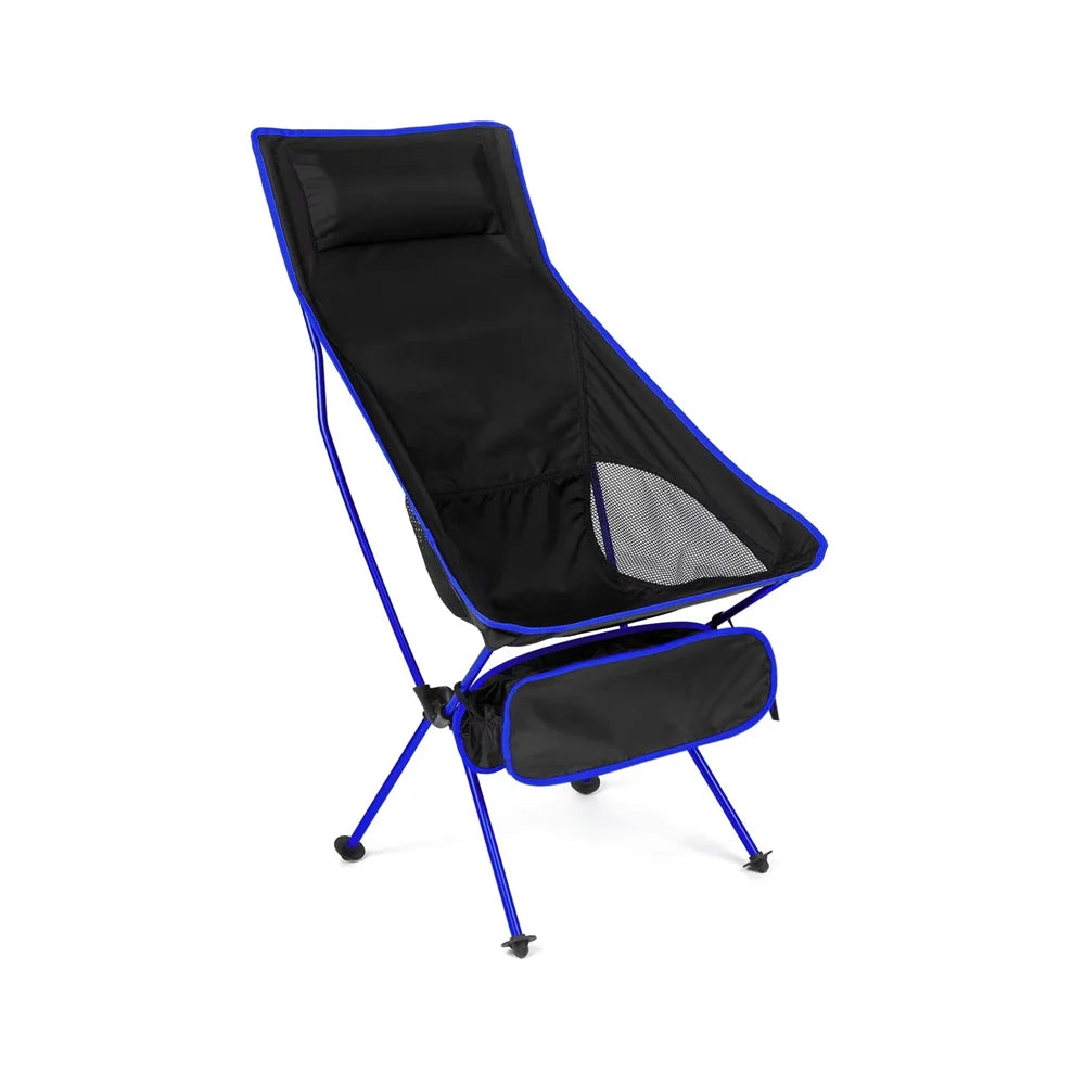 Opvouwbare Campingstoel Aluminium Lichtgewicht en Compact lang-blauw