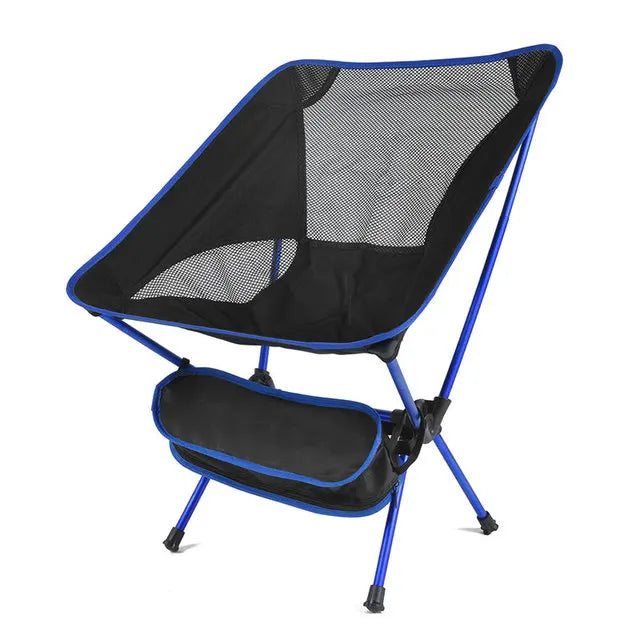 Opvouwbare Campingstoel Aluminium Lichtgewicht en Compact Blauw