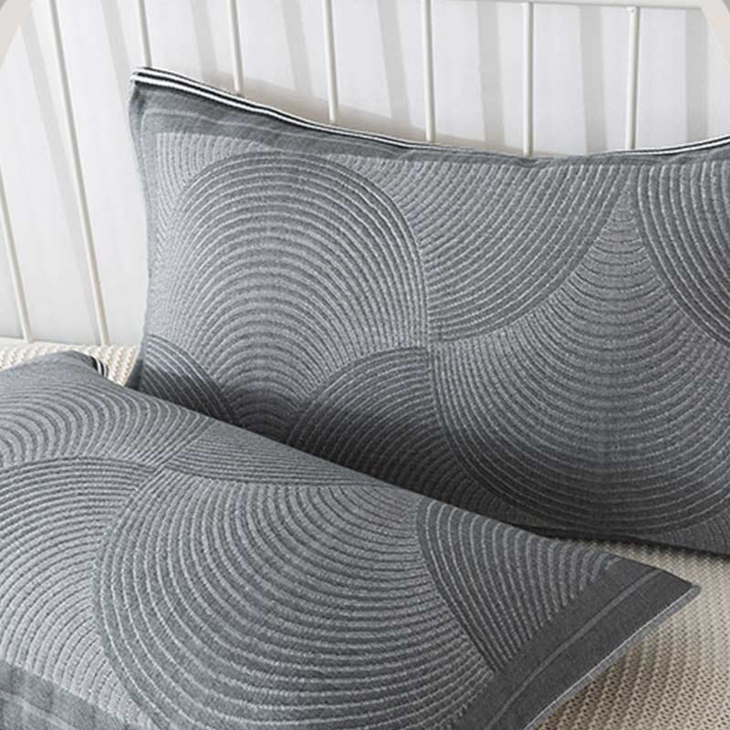 Ademend Cirkel Streep Kussenhoes En Handdoek Set Voor Hygiëne