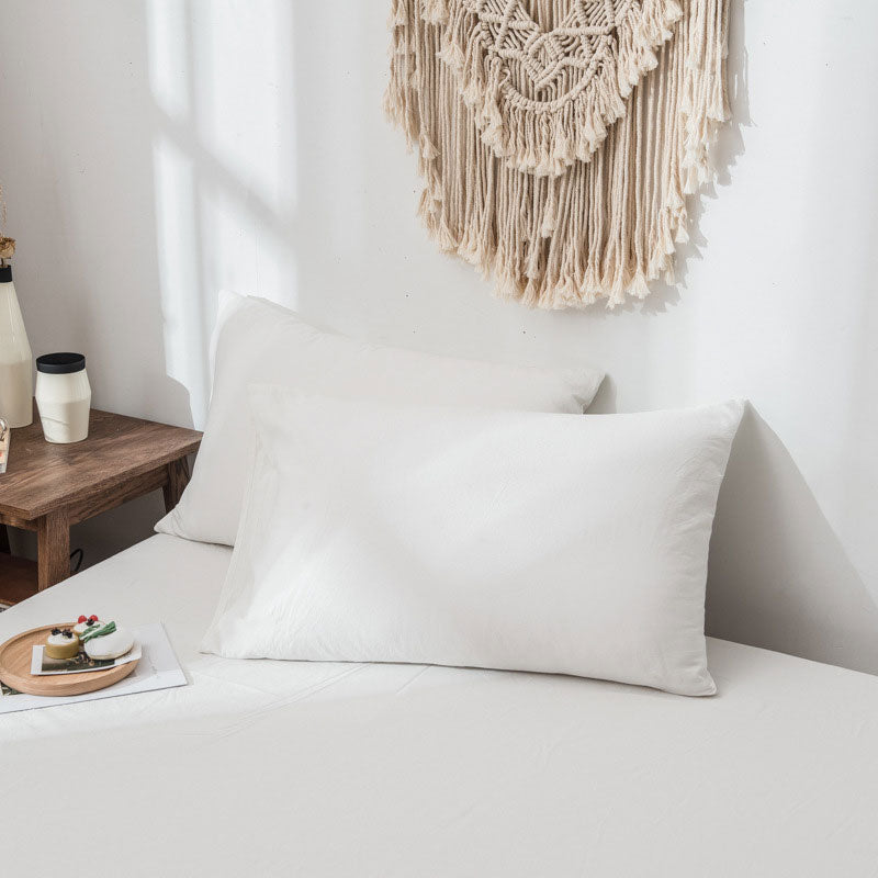 Eenvoudige Comfortabele Kussenslopen Van 100 Procent Katoen Wit 48 cm x 74 cm