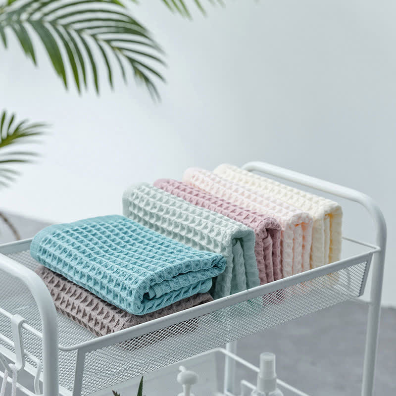 Katoenen Wafelhanddoek Set 6 Stuks Snelle Droogtijd