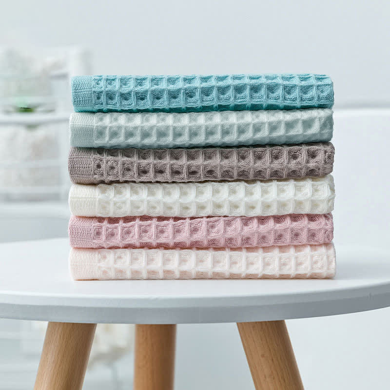 Katoenen Wafelhanddoek Set 6 Stuks Snelle Droogtijd