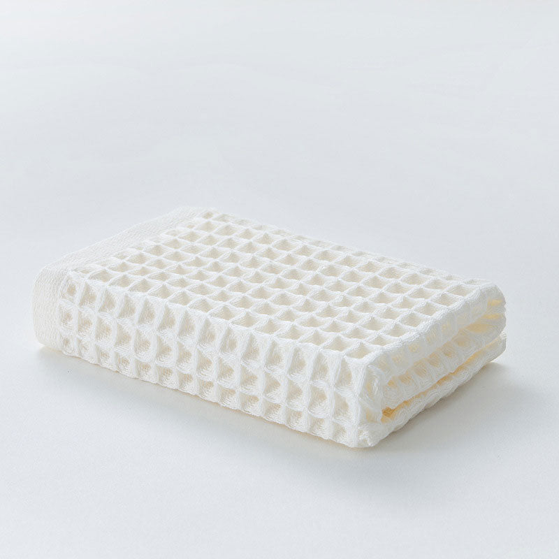 Katoenen Wafelhanddoek Set 6 Stuks Snelle Droogtijd Melkachtig 34*34cm