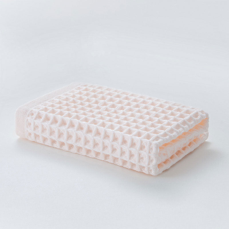 Katoenen Wafelhanddoek Set 6 Stuks Snelle Droogtijd Lichtroze 34*34cm