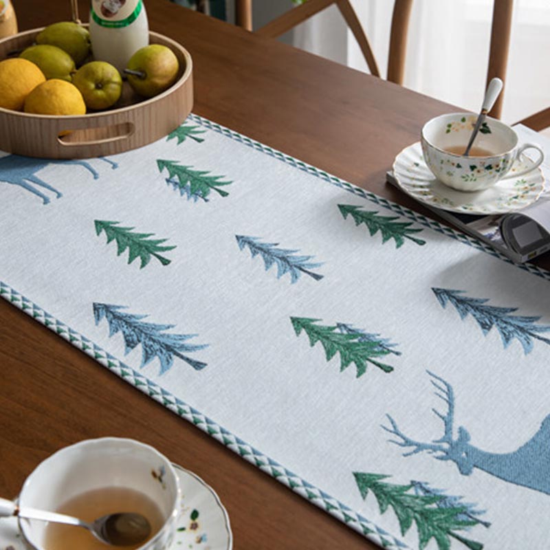 Kerstboom Tafelloper Met Kwastje Voor Eettafel Decoratie