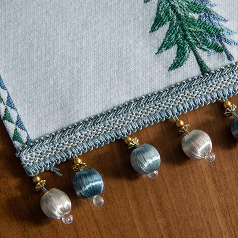 Kerstboom Tafelloper Met Kwastje Voor Eettafel Decoratie