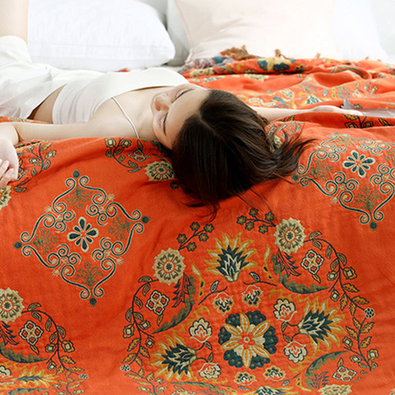 Omkeerbare Quilt Met Bloemenpatroon Lichtgewicht Warm