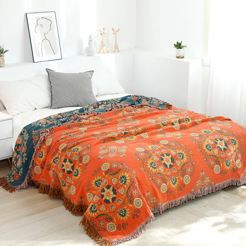 Omkeerbare Quilt Met Bloemenpatroon Lichtgewicht Warm