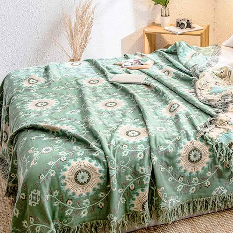 Retro Katoenen Omkeerbare Deken Voor Thuis Comfort